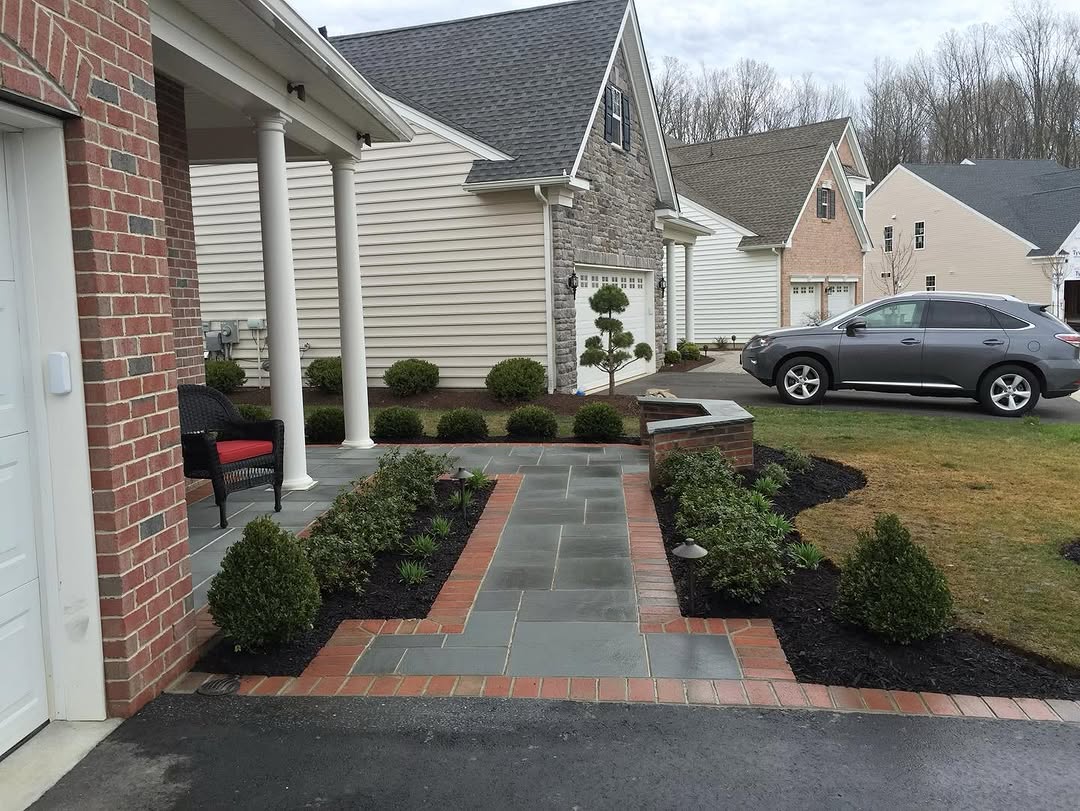 Landscaping and hardscape project in Mercer County, NJ by New Dawn Landscaping.