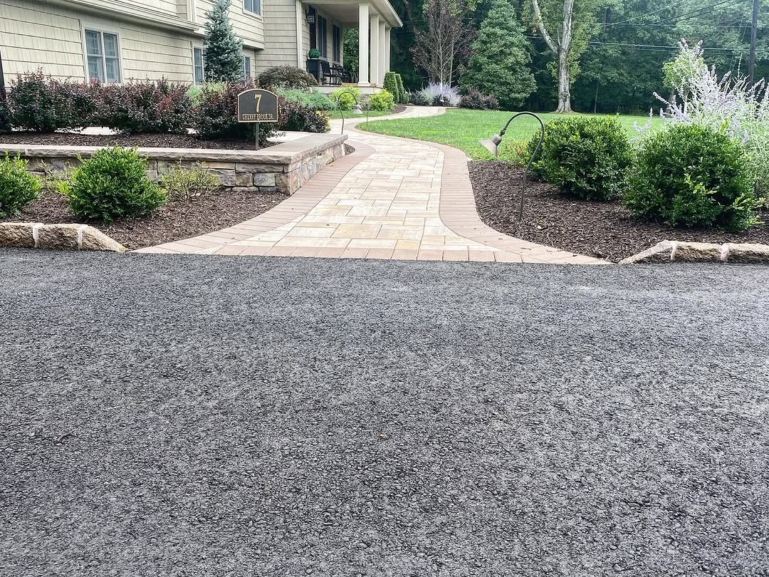 Landscaping and hardscape project in Mercer County, NJ by New Dawn Landscaping.