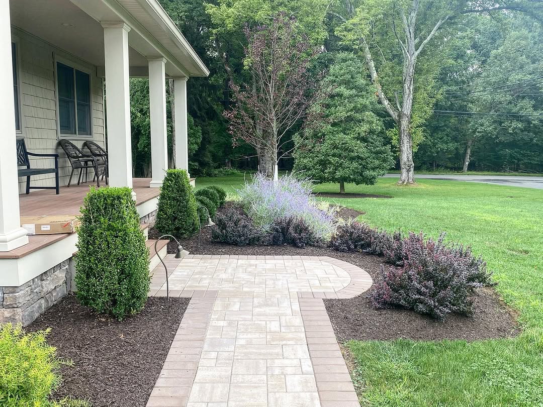Landscaping and hardscape project in Mercer County, NJ by New Dawn Landscaping.