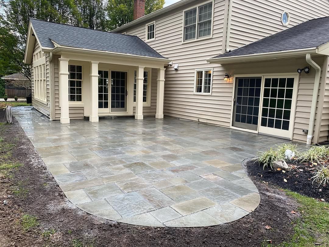 Landscaping and hardscape project in Mercer County, NJ by New Dawn Landscaping.