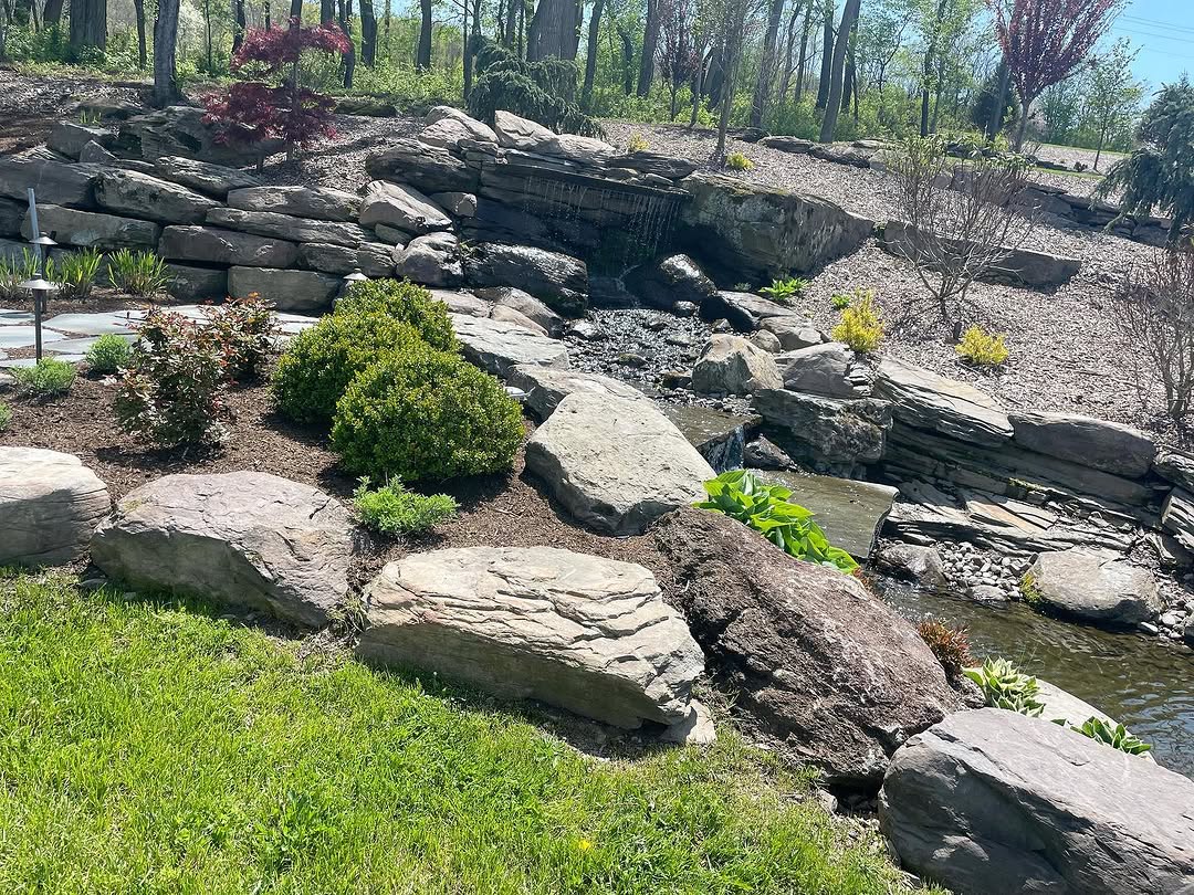 Landscaping and hardscape project in Mercer County, NJ by New Dawn Landscaping.