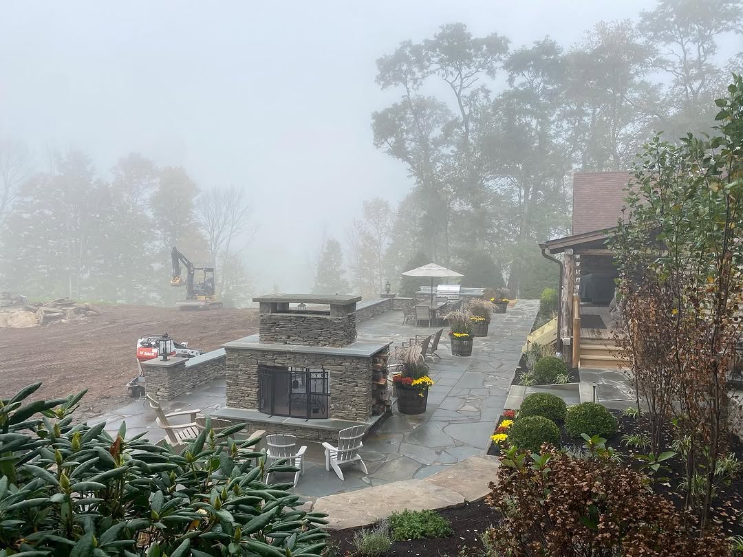 Landscaping and hardscape project in Mercer County, NJ by New Dawn Landscaping.