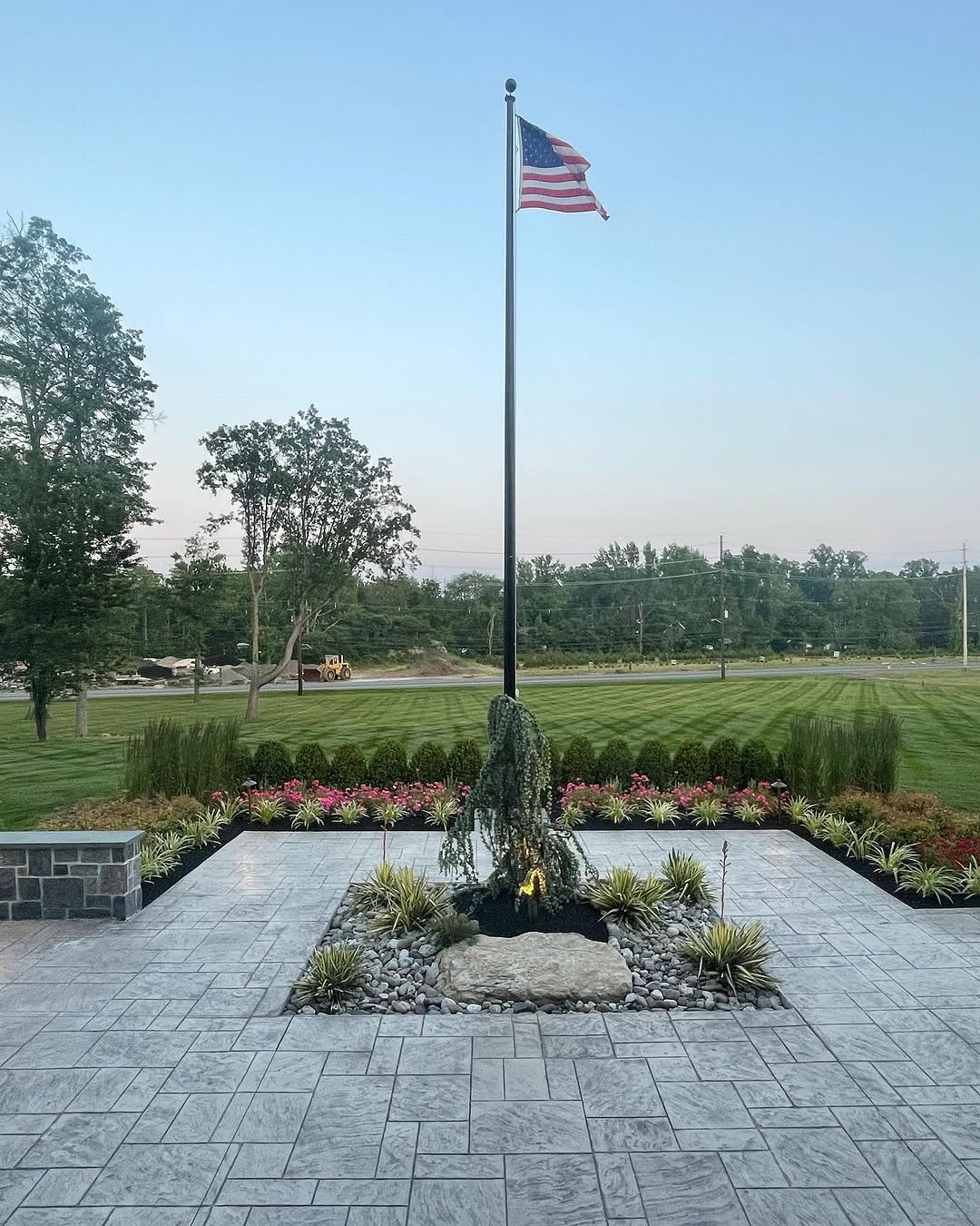 Landscaping and hardscape project in Mercer County, NJ by New Dawn Landscaping.