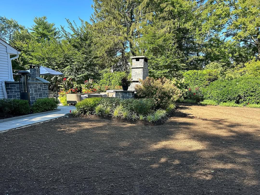 Landscaping and hardscape project in Mercer County, NJ by New Dawn Landscaping.