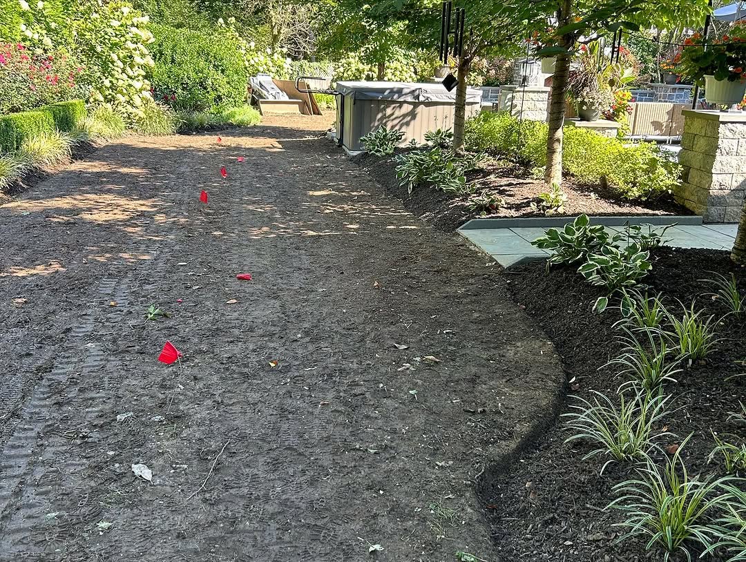 Landscaping and hardscape project in Mercer County, NJ by New Dawn Landscaping.