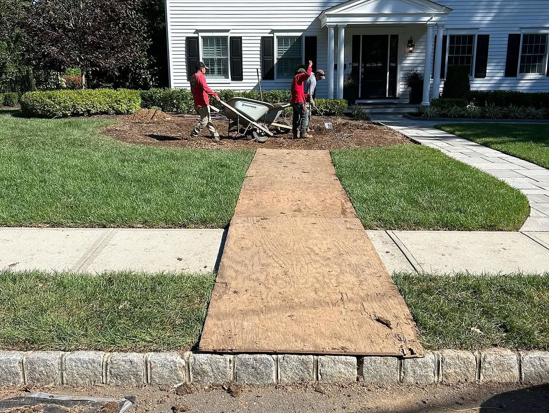 Landscaping and hardscape project in Mercer County, NJ by New Dawn Landscaping.