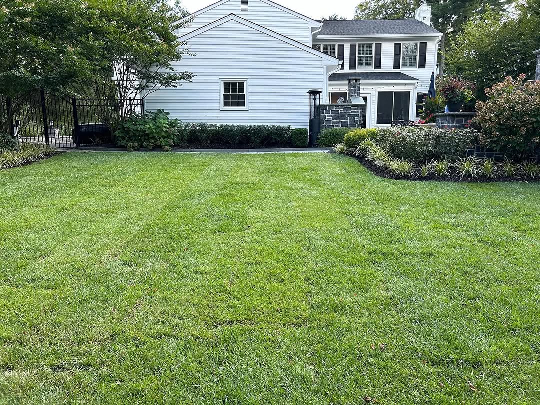 Landscaping and hardscape project in Mercer County, NJ by New Dawn Landscaping.