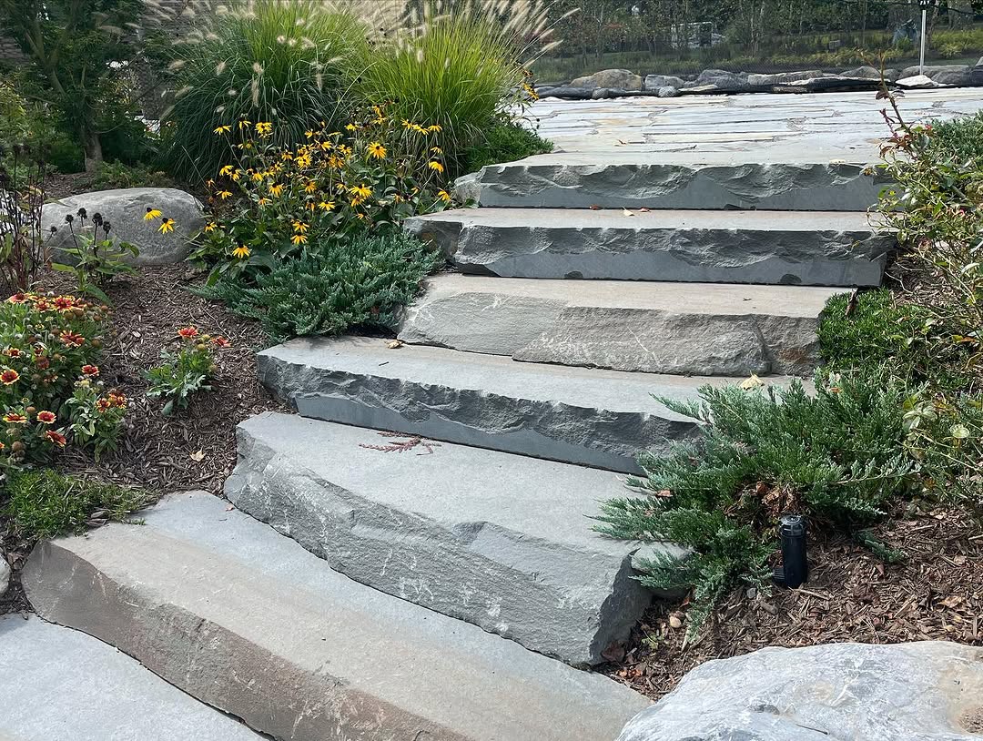 Landscaping and hardscape project in Mercer County, NJ by New Dawn Landscaping.