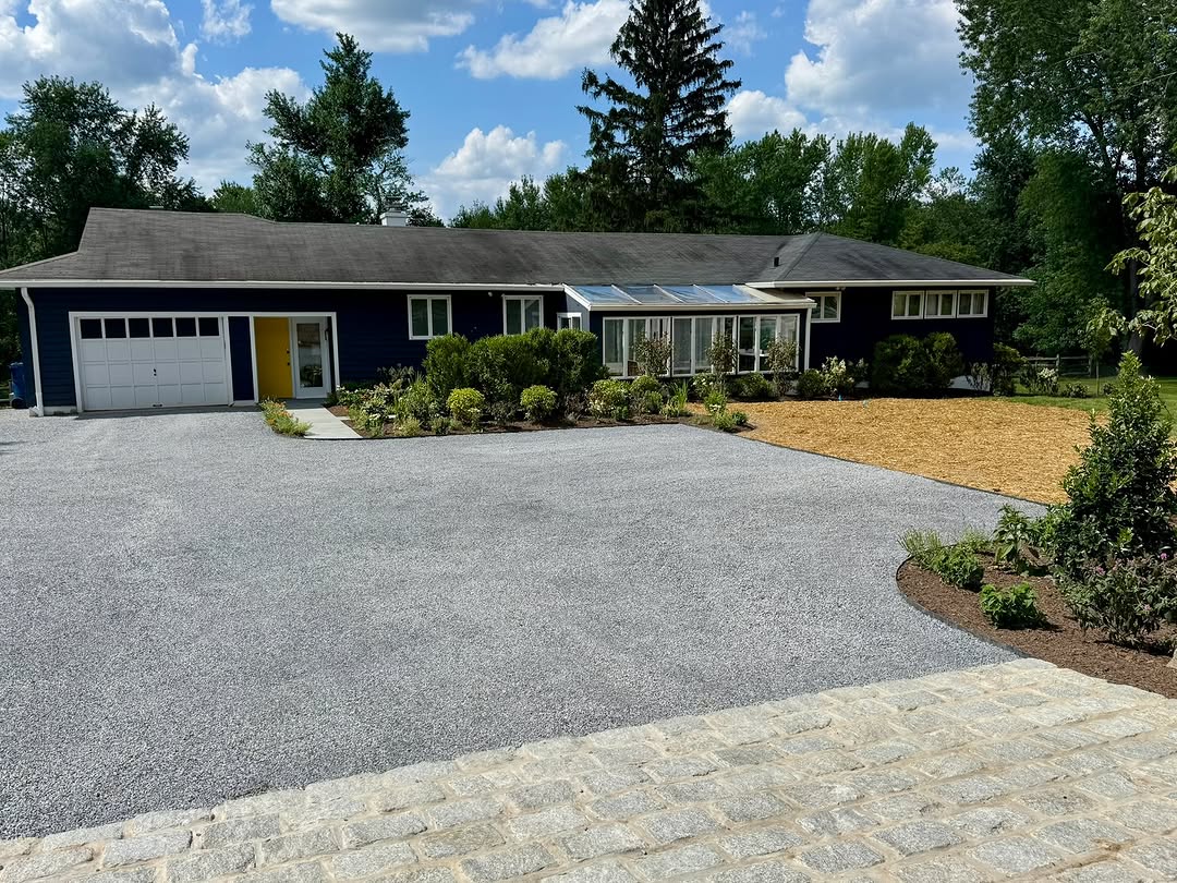 Landscaping and hardscape project in Princeton, New Jersey by New Dawn Landscaping.