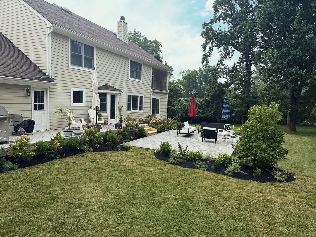 Landscaping and hardscape project in Princeton, New Jersey by New Dawn Landscaping.